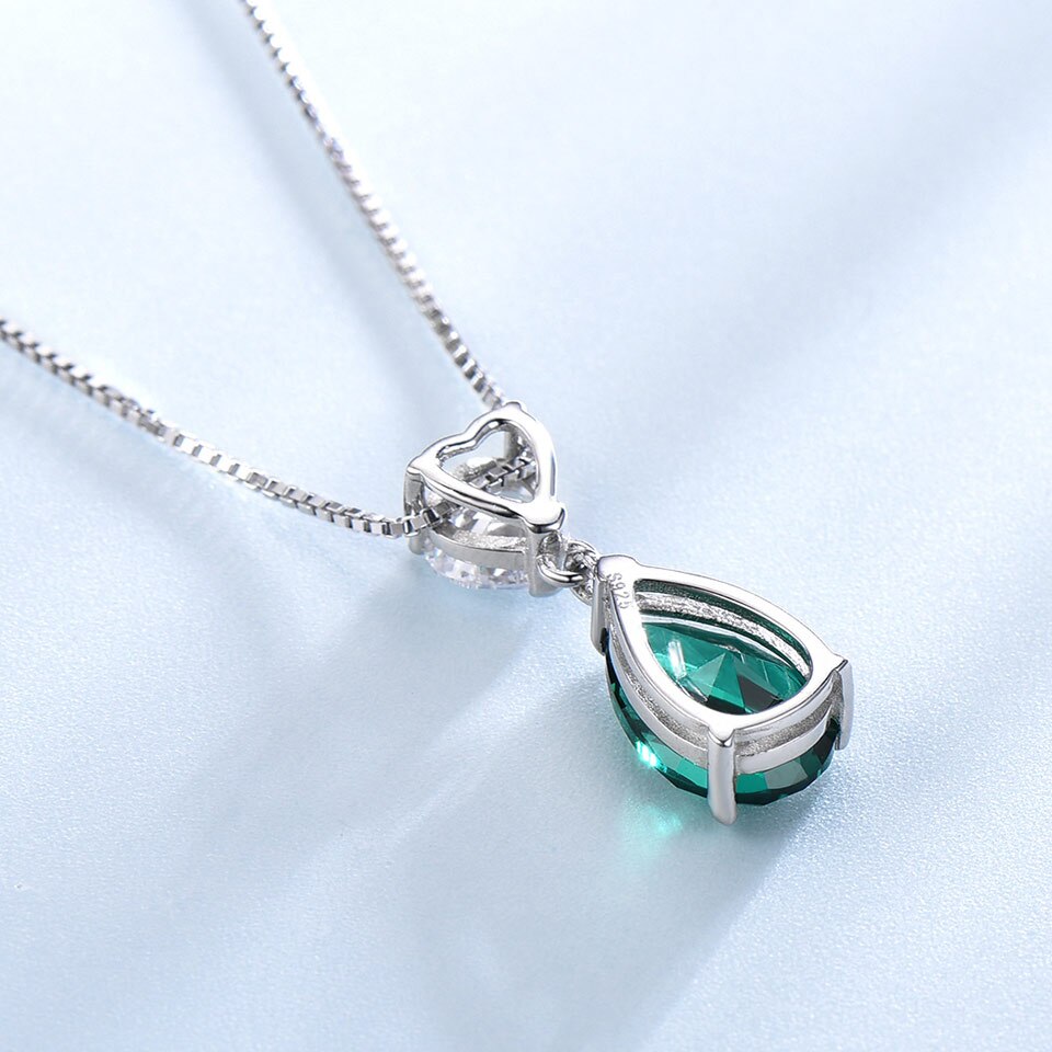 UMCHO Mode 925 Sterling Zilveren Hanger Ketting voor Vrouwen Nano Emerald Zirkoon Ketting Anniversary Ketting Met Ketting