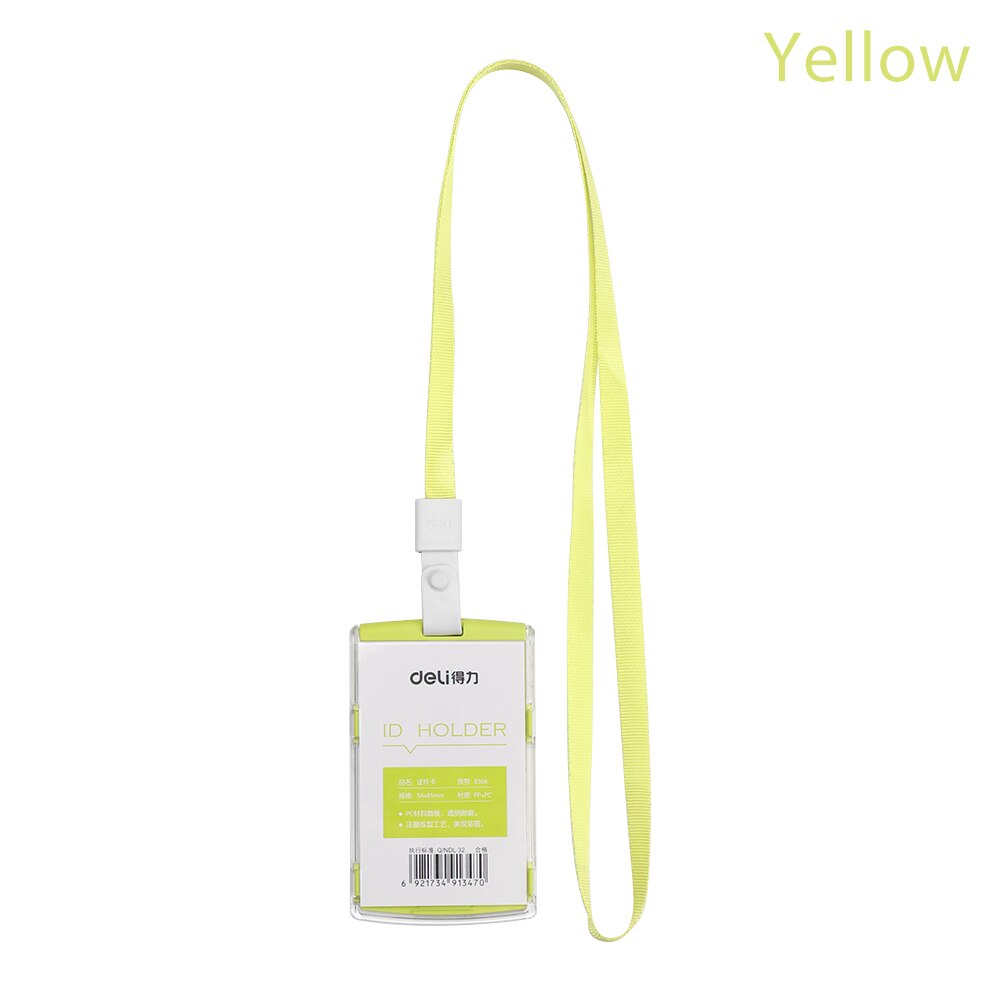 1PC Work Card Holders With Rope Aluminium Alloy Card Holder Employee Name ID Card Cover Metal Work Certificate Identity Badge: yellow 1