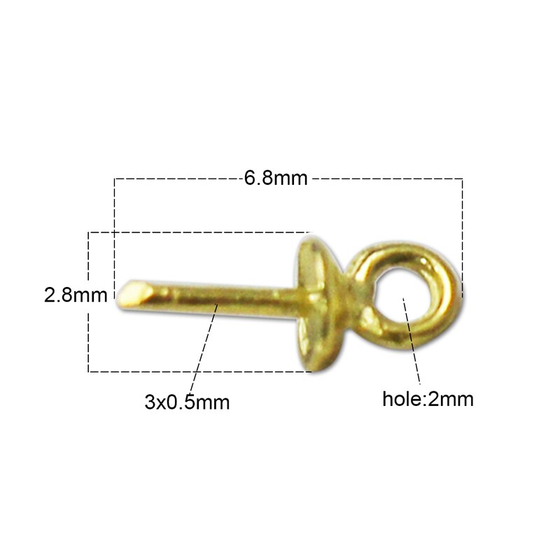 Beadsnice 925 Stering Silver Bail Connectors pendant bail connector pendant beads cap 10pcs per lot: 14kt gold plated