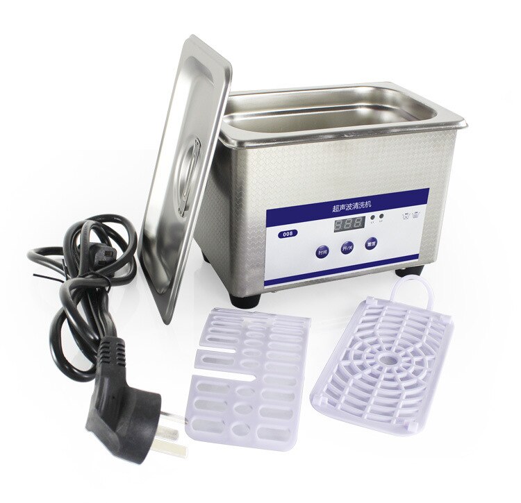Limpiador ultrasónico de acero inoxidable, máquina de lavado para baño, gafas, joyería, reloj, dentadura, Mini tanque de limpieza por onda de ultrasonido