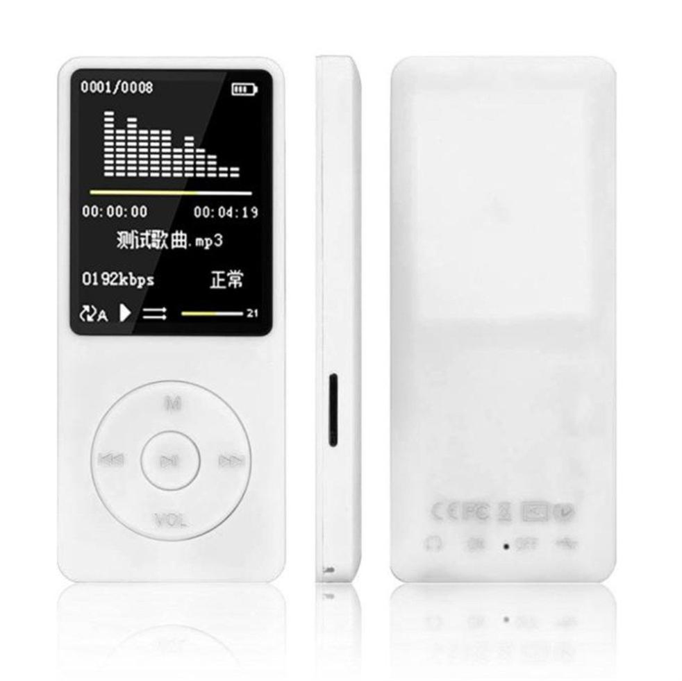 Bærbar  mp4 tabsfri lyd musikafspiller fm-optager walkman-afspiller mini support musik, radio, optagelse, support 128gb tf-kort: Hvid