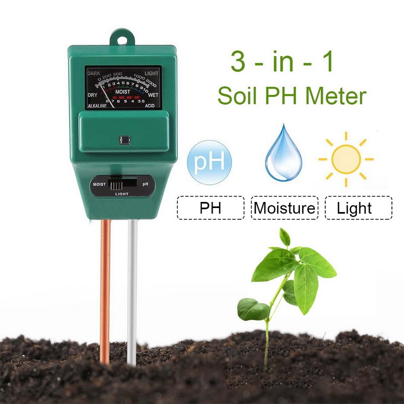 2.5 -10.0 Bodem Ph Meter Niveau Tester Voor Planten Gewassen Bloemen Plantaardige Zuurgraad Vocht Ph Meting Grote Scherm Solar aangedreven: Battery powered