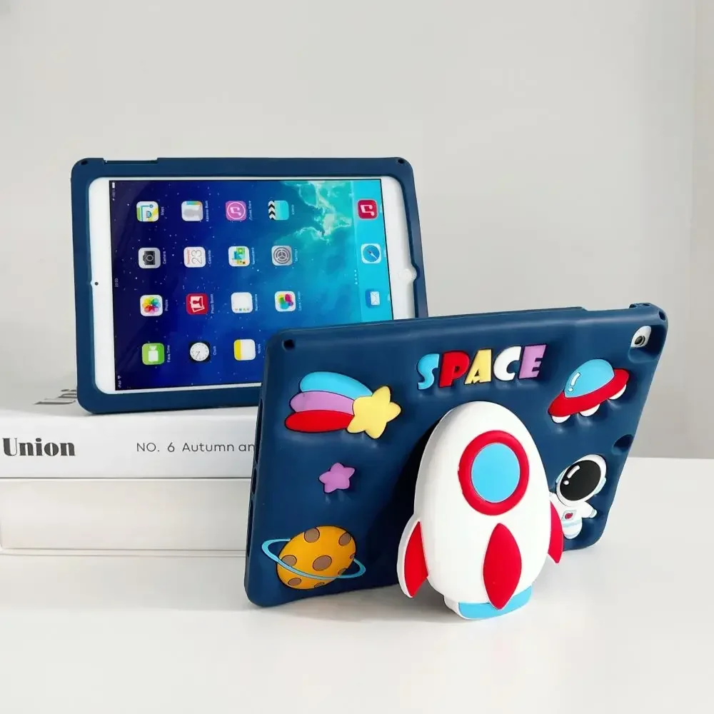 Case voor iPad Pro 11 10e 10.2 9e 8e 7e generatie Leuke cover voor iPad 9.7 6e 5e Air 2 1 mini 7 6 5 4 3 2 1 met Rocket Stand