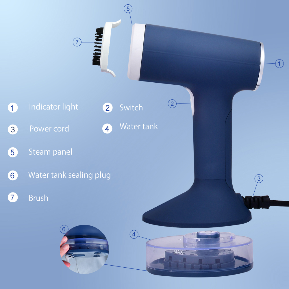 Konka 140ml håndholdt stoffdamper 15 sekunder hurtigvarme 1200w kraftig klesdamper til hjemmereise bærbart dampstrykejern
