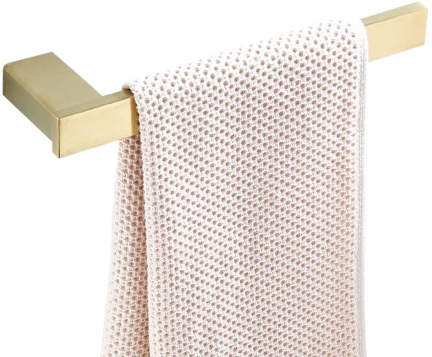 Juego de accesorios de baño con acabado dorado cepillado, gancho para toalla, soporte para papel higiénico, anillo para toalla, barra de acero inoxidable montada en la pared: Towel Ring