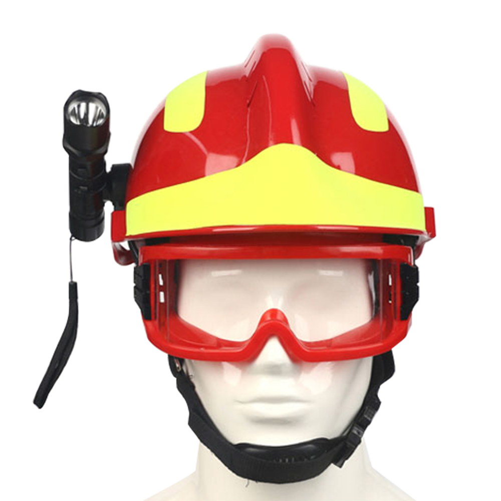 Brandmand sikkerhedshjelme redningshjelm arbejdsplads brandbeskyttelse hård hat med forlygter beskyttende anti-stød: B pakke