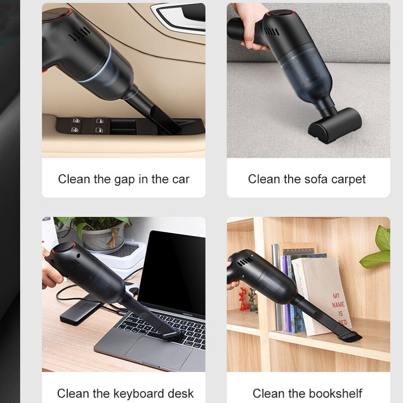 Household Vacuum Cleaner Mini Handheld Auto Mites Removal Vacuum Cleaner with 4500Pa Powerful Suction For Home & Car & Office