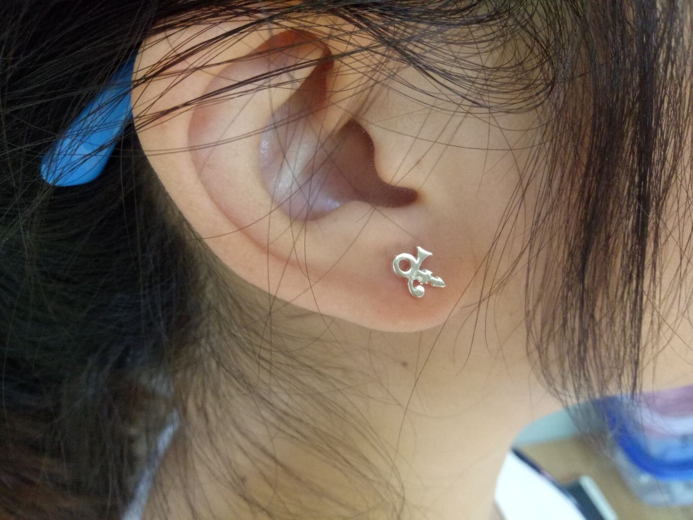 Cute Tiny Stud Earrings Prince Symbol Earring Jewelry for Women Girls SanLan