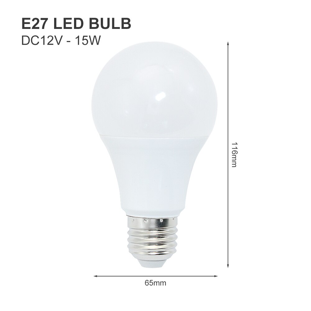 ANBLUB DC 12V E27 LED-lampe 3W 6W 9W 12W 15W Energiesparende Lamparas SMD 2835 LED Ball Licht Kein Flimmern Aluminium Bord Lampen: DC12V 15W / kalt Weiß
