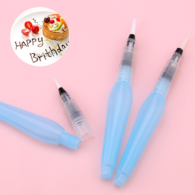3 Stuks Aquarel Cake Decorating Gereedschap Coloring Water Pen Fondant Cake Schilderen Brush Pen Dessert Gebak Decoratie Bakken Tool