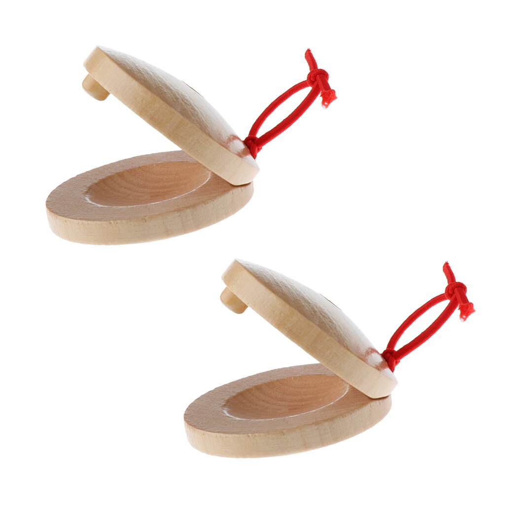 Une paire de castagnettes en bois percussions en bois Instrument de musique de Flamenco