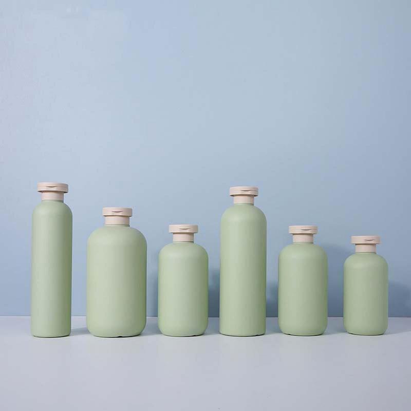Green Refillable Bottle Filp Lid Empty Plastic Hand Sanitizer Shampoo Lotion Bottles Cosmetic Cream jar Travel tool 200~500ML