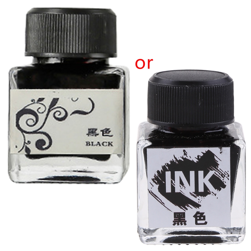 25ml Bottled Glass Smooth Writing Fountain Pen Ink Refill School Student Stationery Office Supplies 11 Colors: k