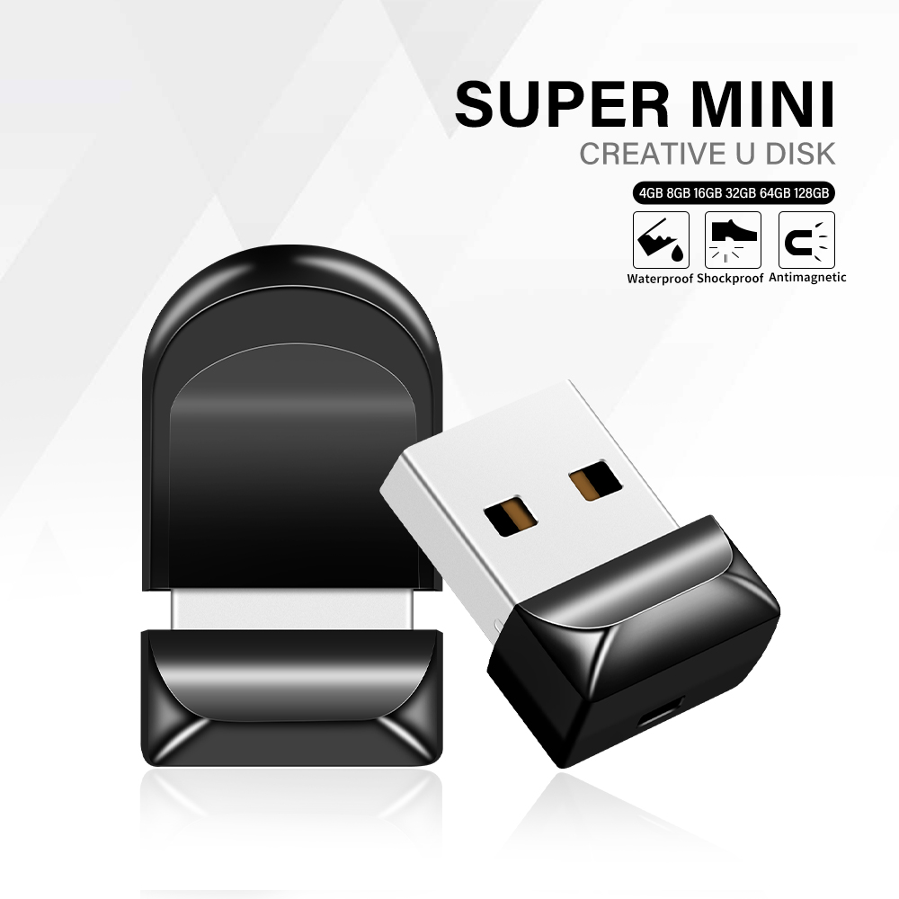 Black Mini Pen Drive 128GB High Speed Memory Stick Pen drive 64GB USB 2.0 Oval Flash Drive Convenient Business Key Chain