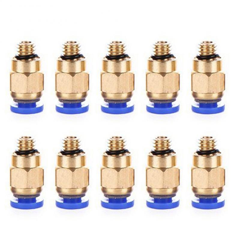 5Pcs Car PC4-M6 Pneumatic Straight Fitting 4mm OD Tubing Male Thread Air Pipe Connector Quick Coupling Brass Fitting Accessories