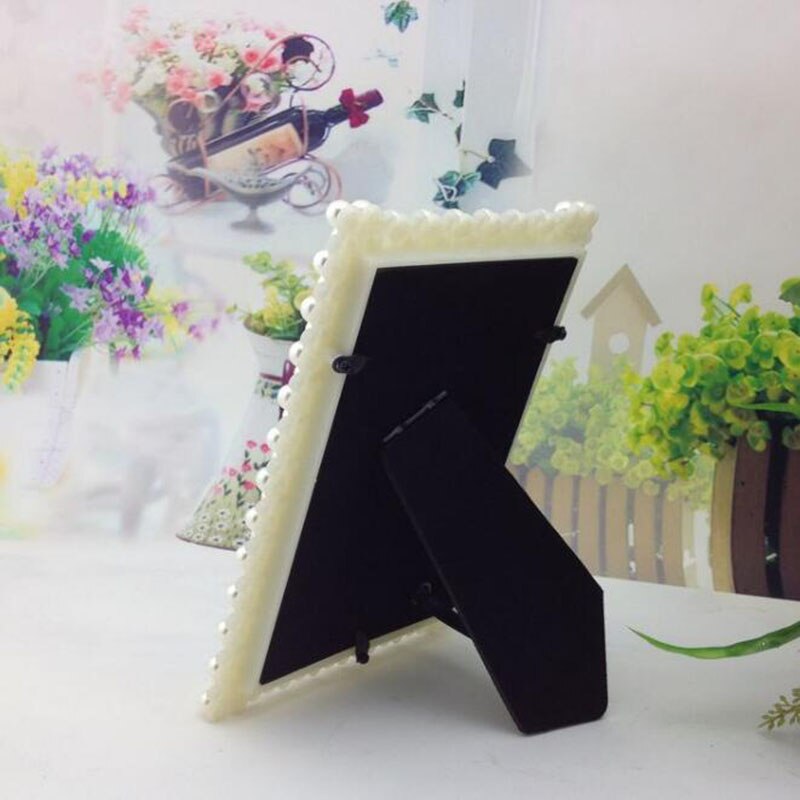 Luxury White Pearl Resin Photo Frame 3inch/6inch/7inch Picture Frame Heart Suqare Rectangle Shape Frame for Standing on Table