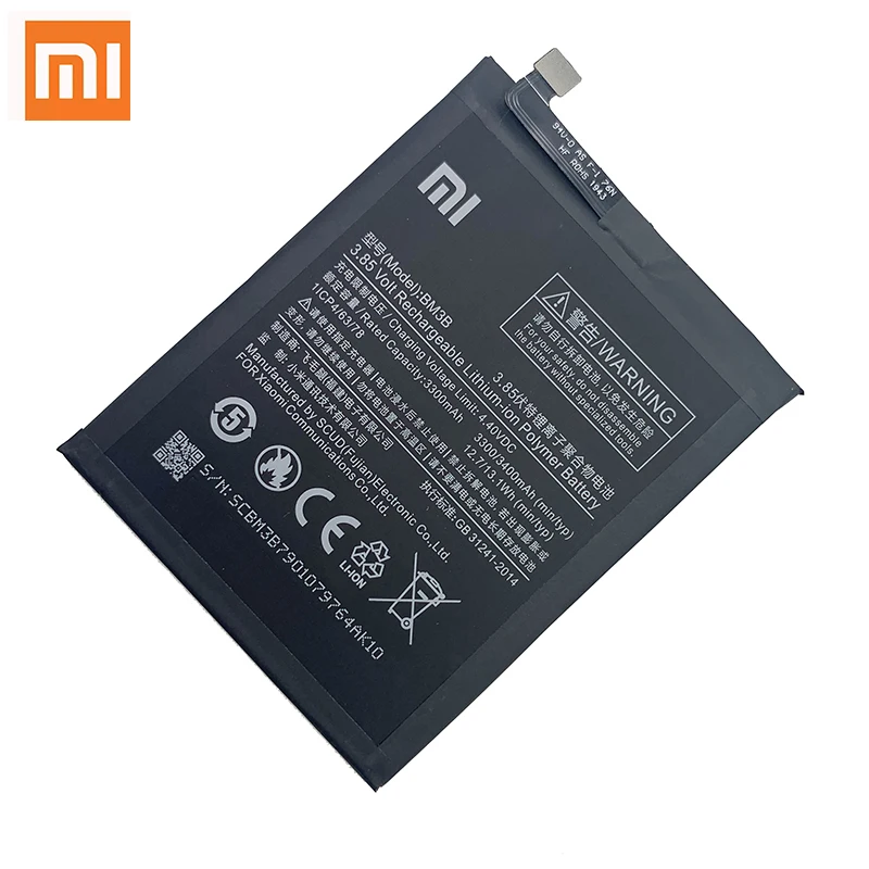 Xiao Mi 100% Original Battery BM3B For Xiaomi Mix 2 2S Mix2S 3400mAh High Capacity Rechargeable Phone Replacement Batteria Akku