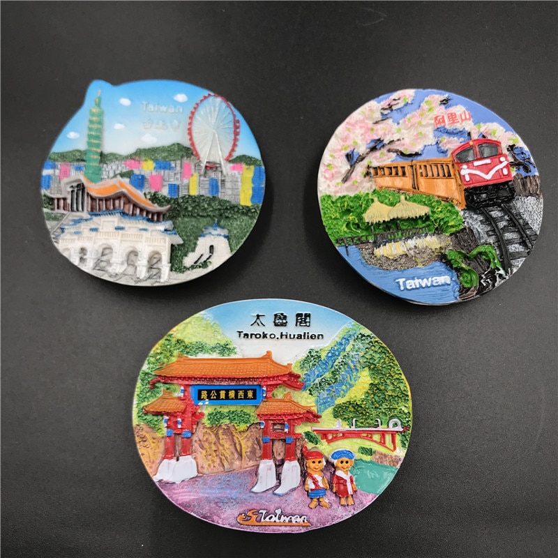 China Taiwan Taipei Fridge Magnet Refrigerator Magnetic Sticker Taroko huallen Tourist Attractions Landscape Souvenir Craft