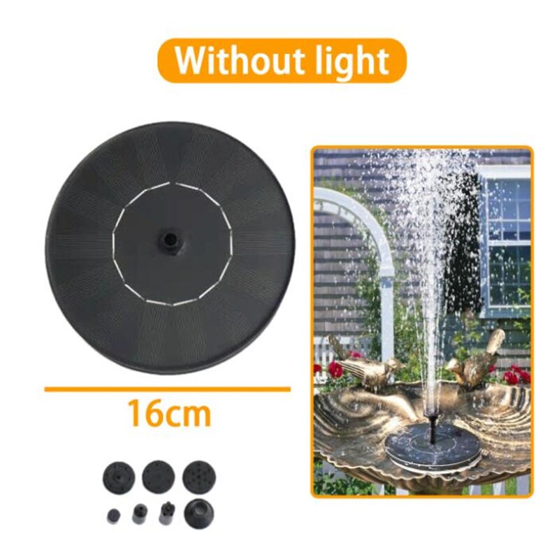 Floating Solar Fountain Garden Waterfall Fountain Pool Pond Bird Bath Solar Panel Powered Home Garden Fountain Decoration: 16 cm