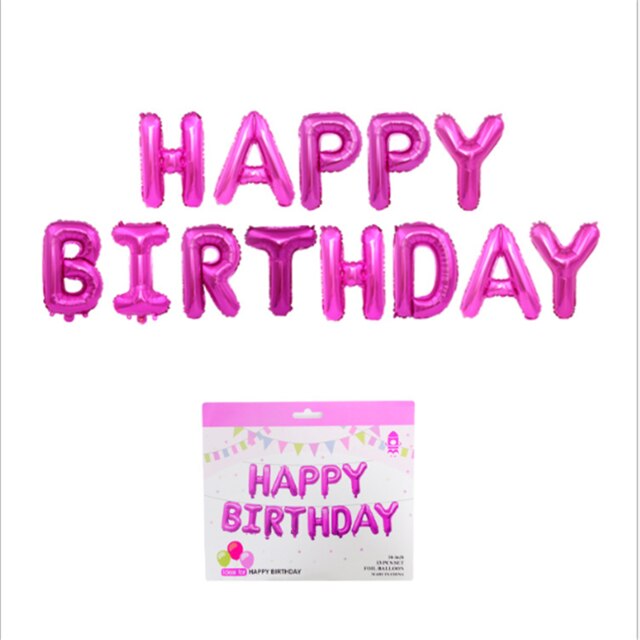 13Pcs Happy Birthday Balloons Foil Letter Balloon Birthday Party Decorations Kids Adult Birthday Balloons card packaging