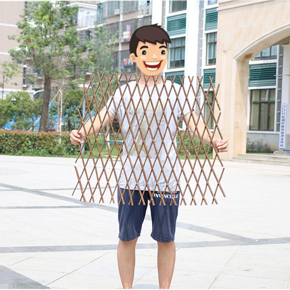 Retractable Artificial Garden Fence Wood Vines Climbing Frame Gardening Plant Fence Vegetable Plant Decor Greenery Walls