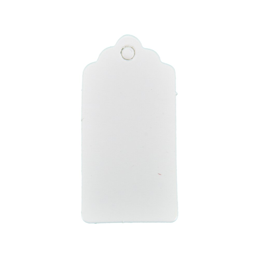 100 stuks kraft prijskaartjes voor kleding, diy, kerst, bruiloft, feestdecoratie, rechthoekig papieren label 4 x 2cm: Wit