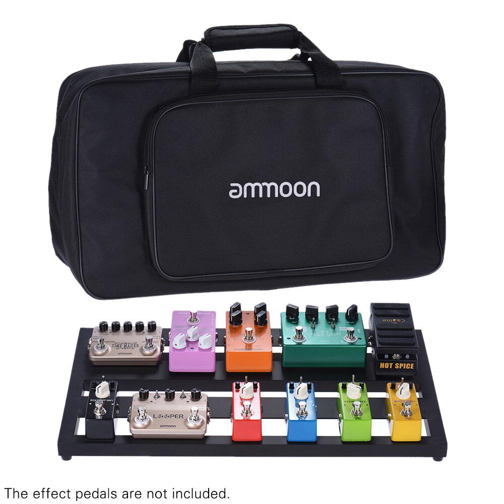 Ammoon DB-3 Pedal de efecto de guitarra portátil, tablero de pedales de aleación de aluminio con bolsa de transporte, cintas de montaje, piezas de guitarra
