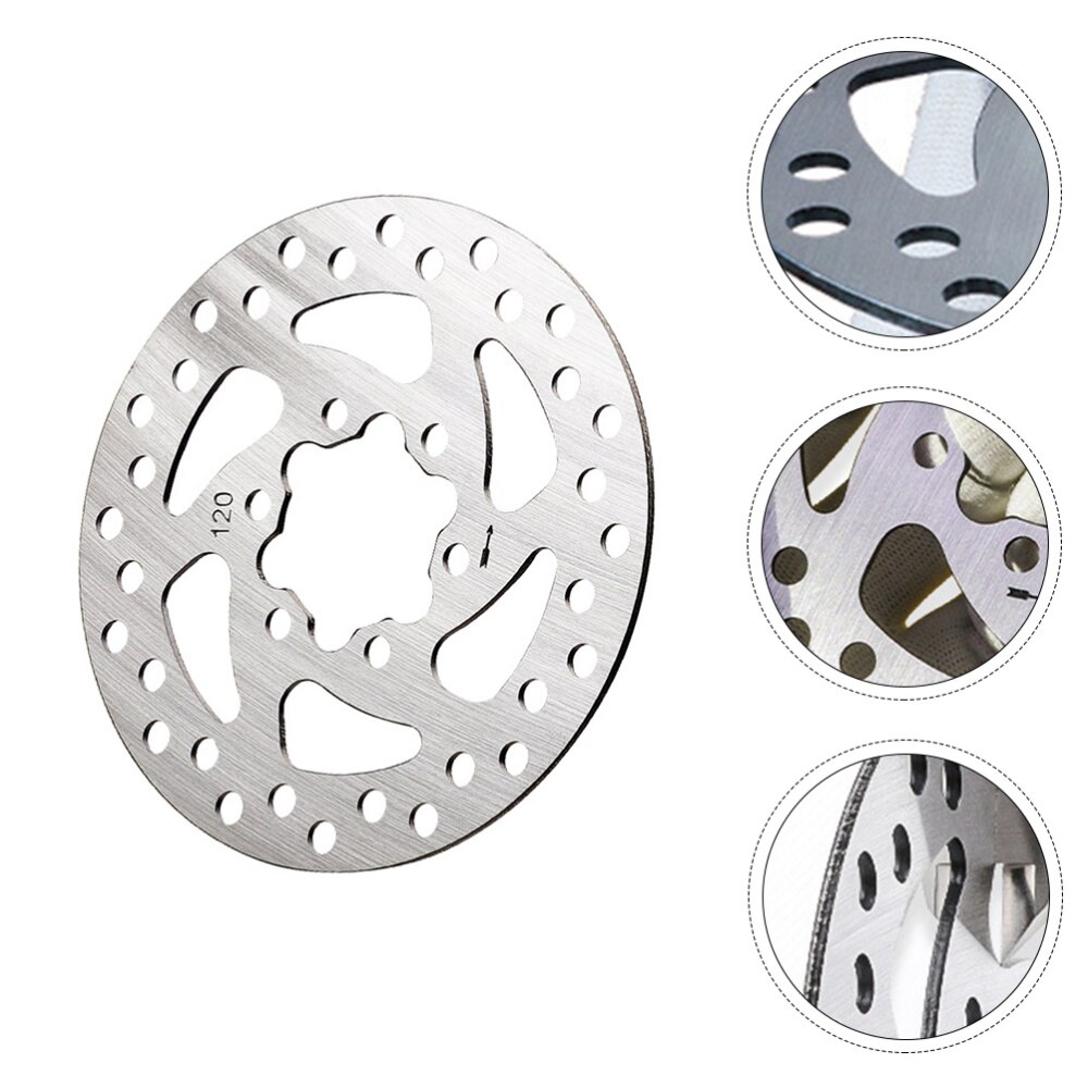 1pc Universal 120mm Brake Disc Six-hole Stainless Steel Brake Replacement Disc Brake Parts for Small Specification Vehicl