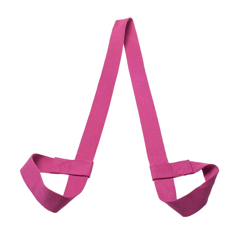 Justerbare yogamåtte bælter yogamåtte skulderbærer yoga stropper motion stretch yoga bælter fitness gym sports reb: Rosenrød