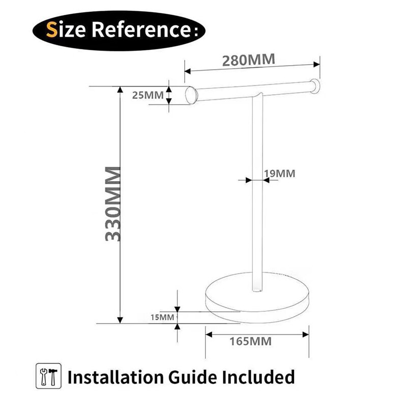 Movable Free-Standing Hand Towel Holder Standing Tree Rack 304 stainless steel Black Bath Towel Stand Bathroom Towel Hanger A