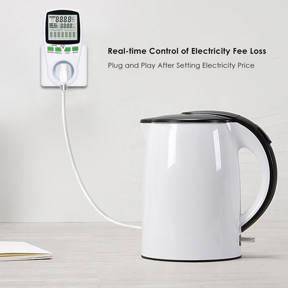 AC Power Meter 220V Digital Wattmeter EU Energy Meter Watt Monitor Analyzer