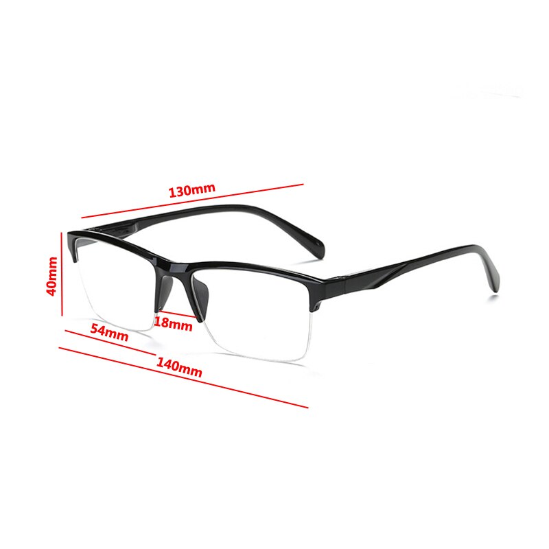 seemfly Half Frame Reading Glasses Presbyopic Eyewear Male Female Far Sight Eyeglasses With Strength +50 +75 +100 To +400