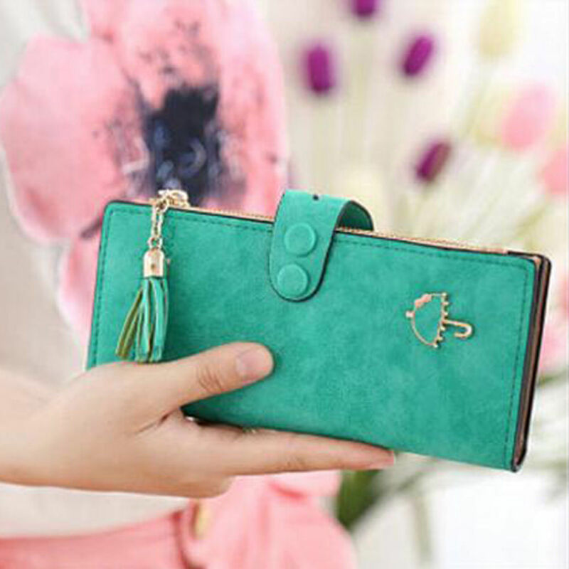 Women Leather Bifold Wallet Clutch Card Holders Purse Lady Long Handbag