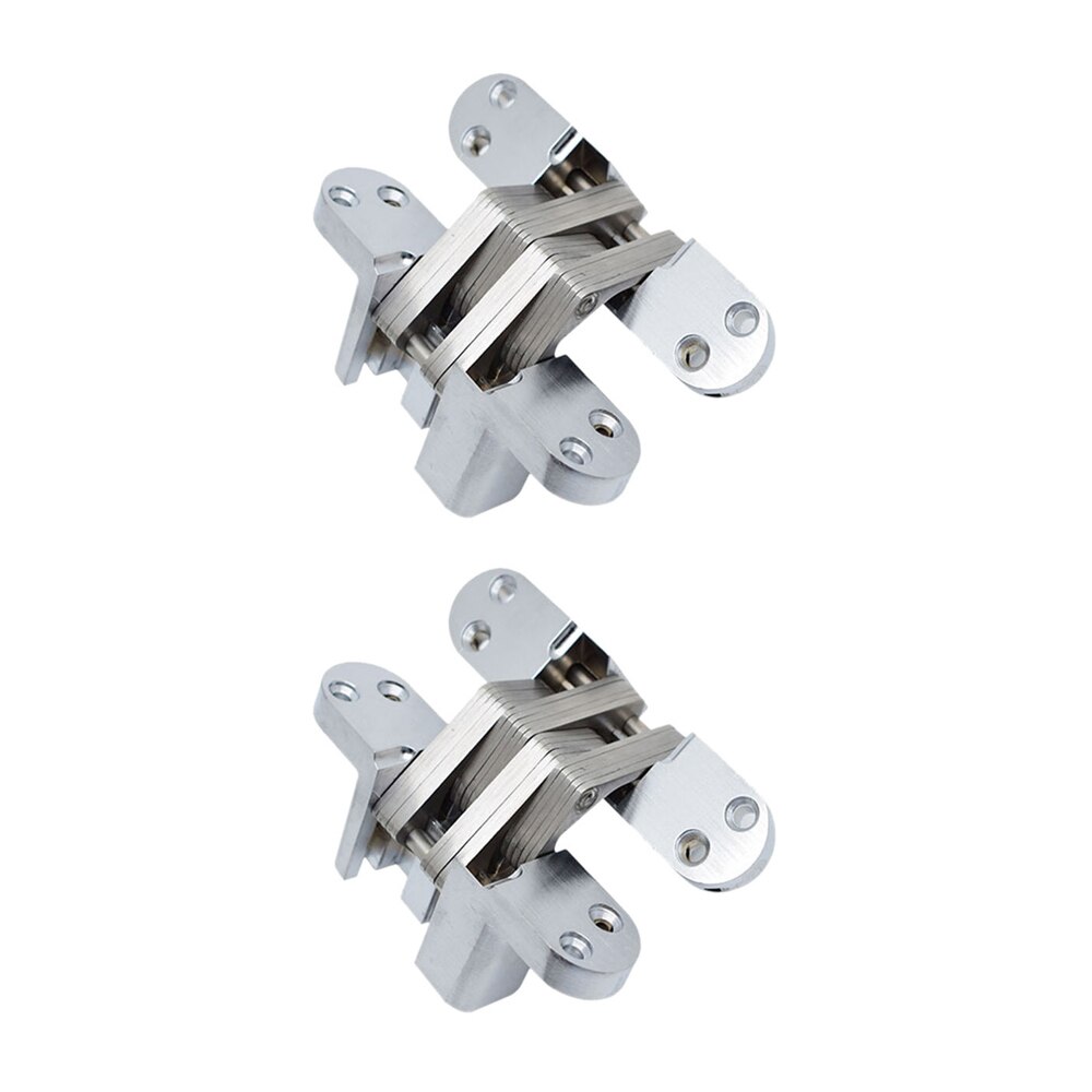 2pcs Stainless Steel Hidden Hinges Built-in Concealed Cross Heavy-loading Folding Furniture Hardwar Door Hinge