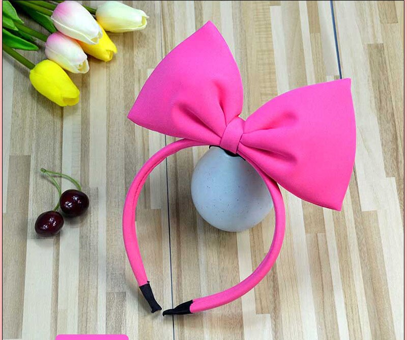 Mignon rouge grand nœud cheveux coton bandeau lolita bandeau cheveux grand nœud papillon bandeaux fille tête cerceau filles cheveux accessoires: Headband 3