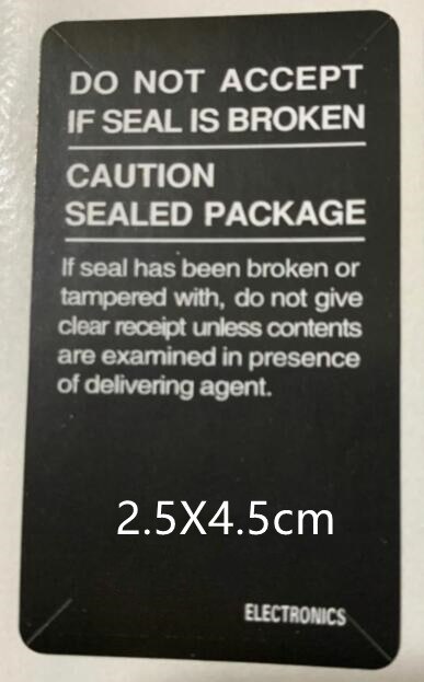 100 pçs/lote 5.2X3.0 3.5X4.7 CM Etiqueta Selo Adesivo Para Sam LG Telefone S20 S21 S22 Nota 20 tira da selagem da caixa do Pacote Navio Livre: Sam Model 4 Black
