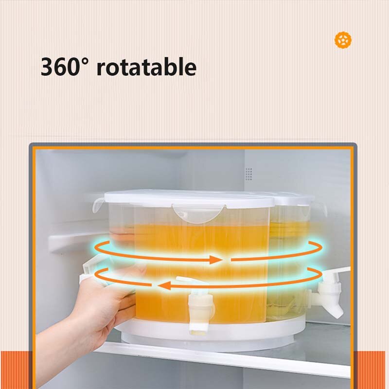 5.5L Rotatable Cold Water Kettle Household Beverage Distributor Fruit Teapot Cold Water Bucket Cold Water Kettle Drinking Set