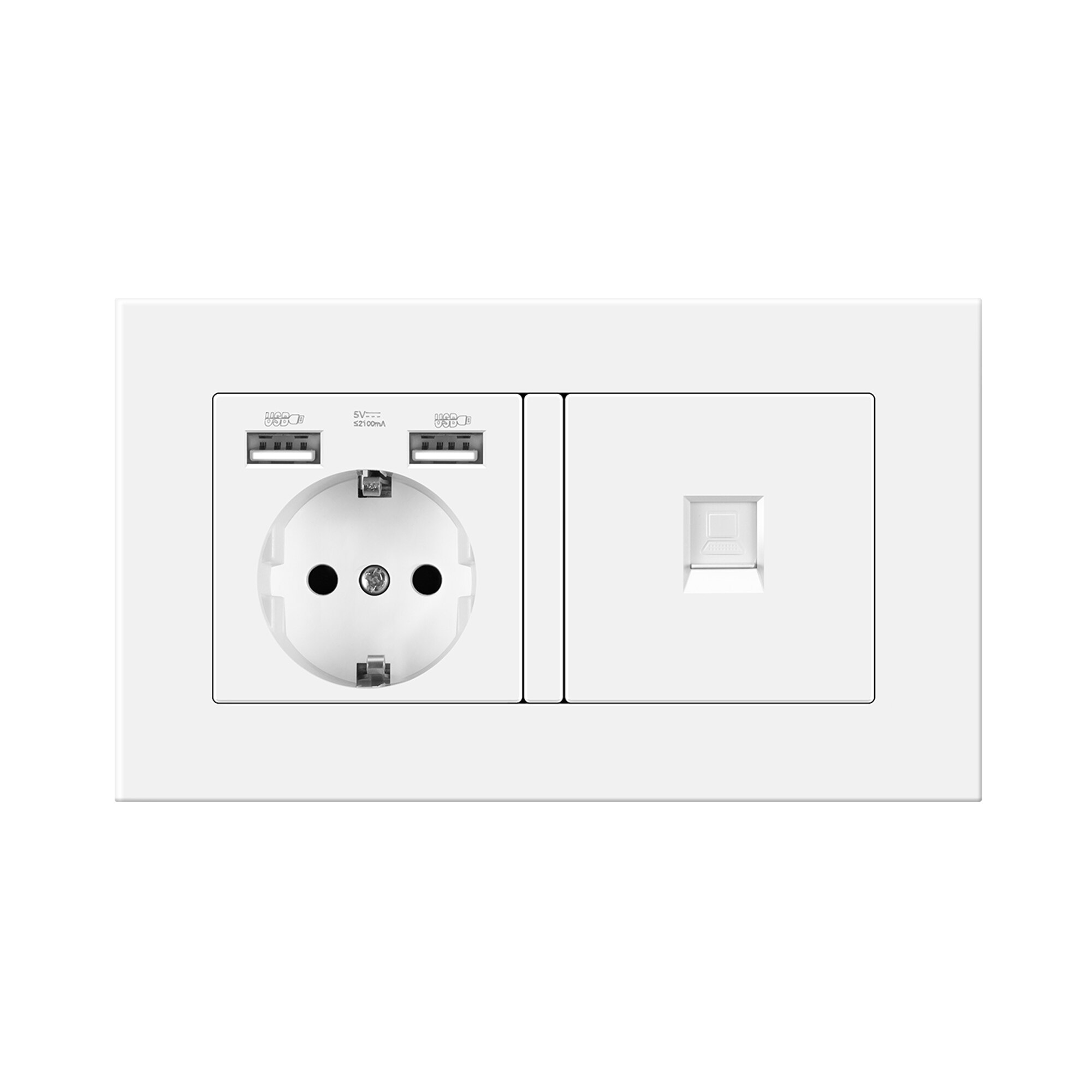 Germany Standard home Wall Power Socket With DIY socket RJ45 switch TV computer Retardant PC panel 146*86mm Electricity outlet: Socketcomputer