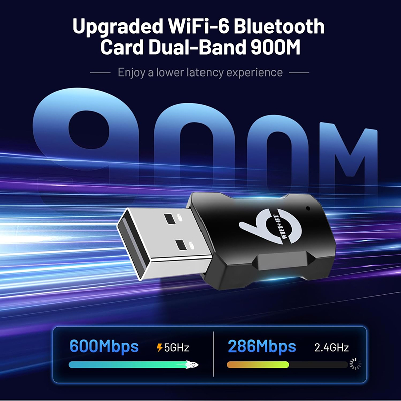 WiFi USB Adapter 900Mbps Bluetooth 5,3 Wireless Dual Band 2,4G/5GHz Wi-Fi USB Dongle Wlan Empfänger für PC/Laptop Treiber kostenlos