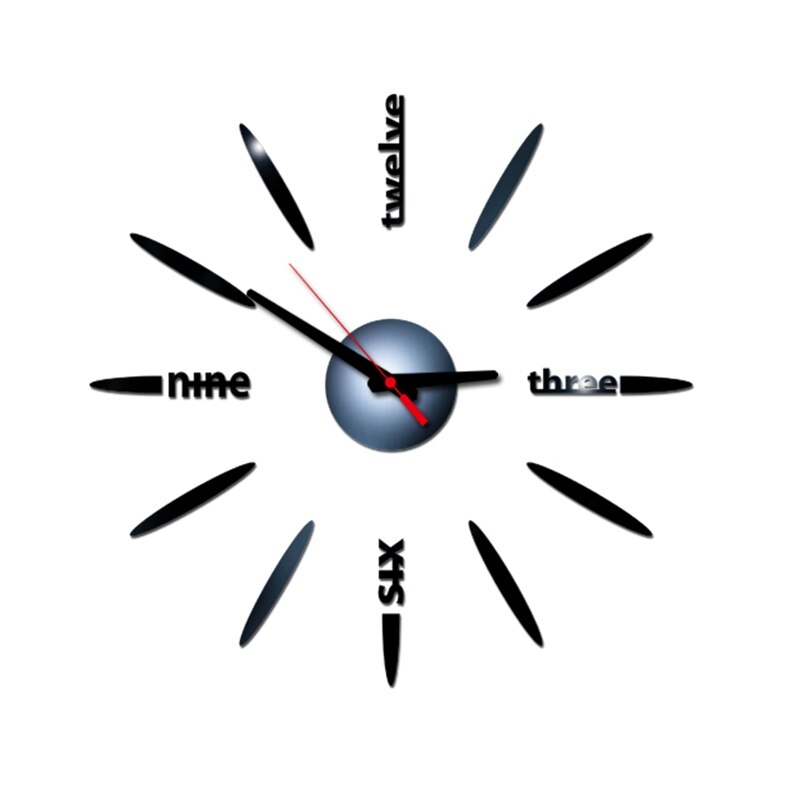 DIY Wall Clock 3D Mute Mirror Stickers Self-Adhesive For Living Room Office Decoration Modern Quartz Needle Hanging Clock: 16
