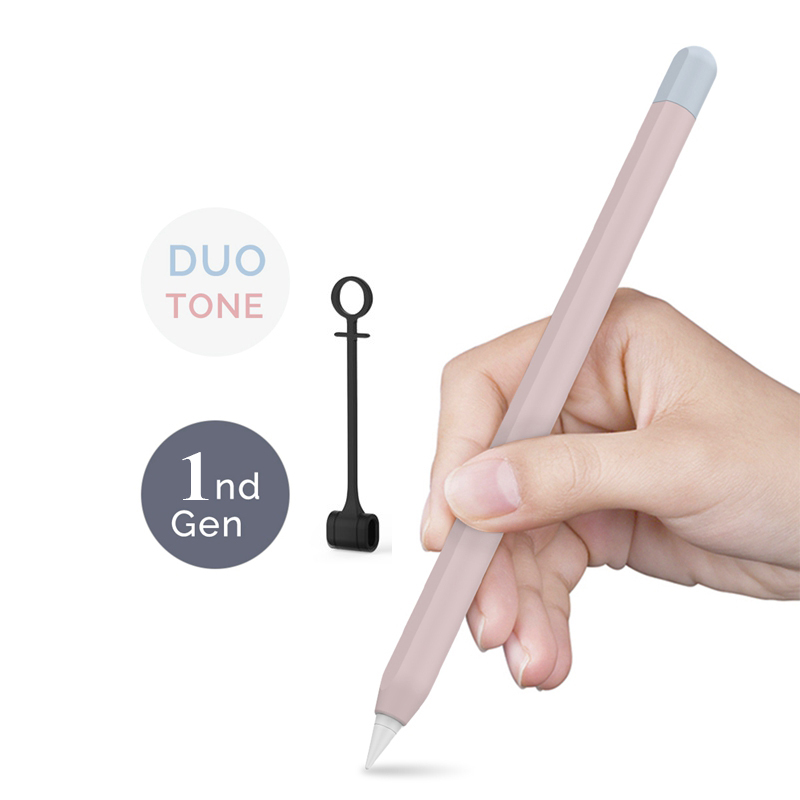 Manchon de protection Ultra-fin en Silicone pour Apple Pencil, 1ère génération, avec capuchon de stylo: Pink blue