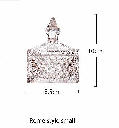 Nordic Crystal Glass With Lid Storage Tank Embossed Candy Cans Jewelry Storage Jar Snack Fresh Canister Married Festive Decor: 2