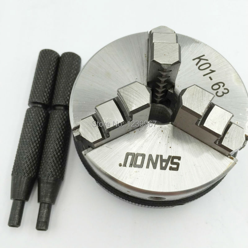 3Jaw 63mm Handleiding Klauwplaat zelfcentrerend 3 Jaw 2.5 "Chuck M14 Hardned Staal voor CNC Hout draaibank