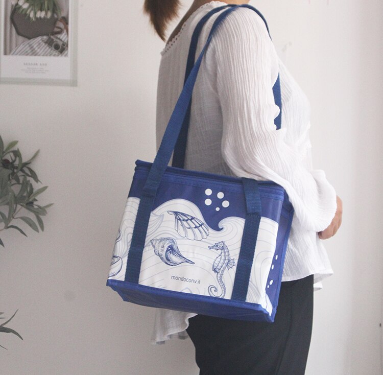 8L portable eco friendly cooler bag thermal picnic lunch box vehicle insulation shoulder bag food drinks fresh carrier bag