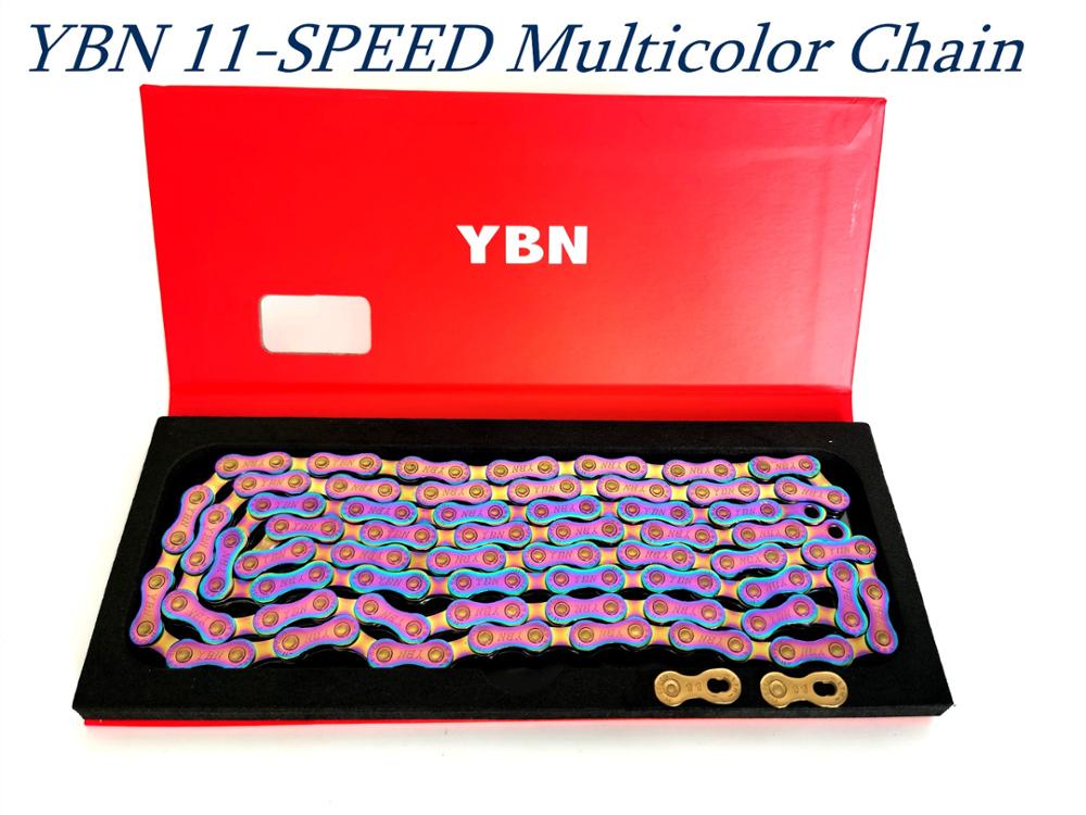 YBN 11-Speed Ti-N Multicolor Bicycle Chain compatible with Shimano Sram Campagnolo,and mountain bikes and road bikes