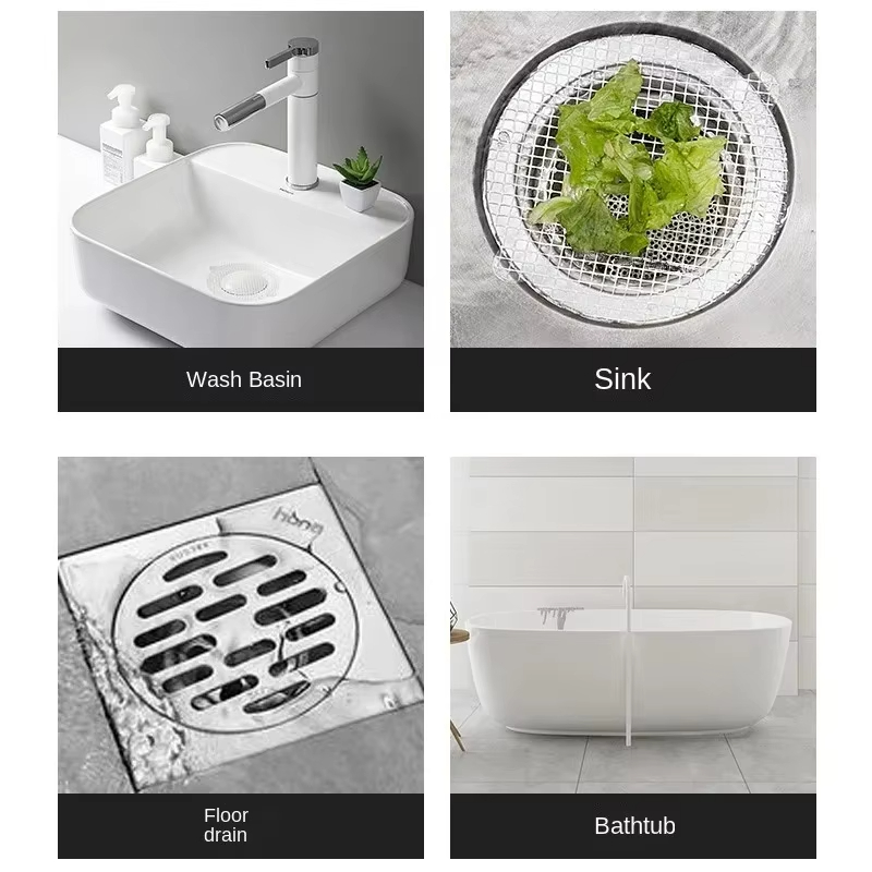 Disposable Shower Drain Hair Catcher Mesh Shower Drain Covers Floor Sink Strainer Filter Hair Stopper For Bathroom Kitchen
