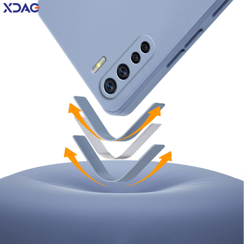 Officiellt fyrkantigt flytande silikonskal till oppo  a91 f15 reno 3 reno 3 kameraskyddande mjukt stötsäkert telefonskydd oppoa 91- hölje