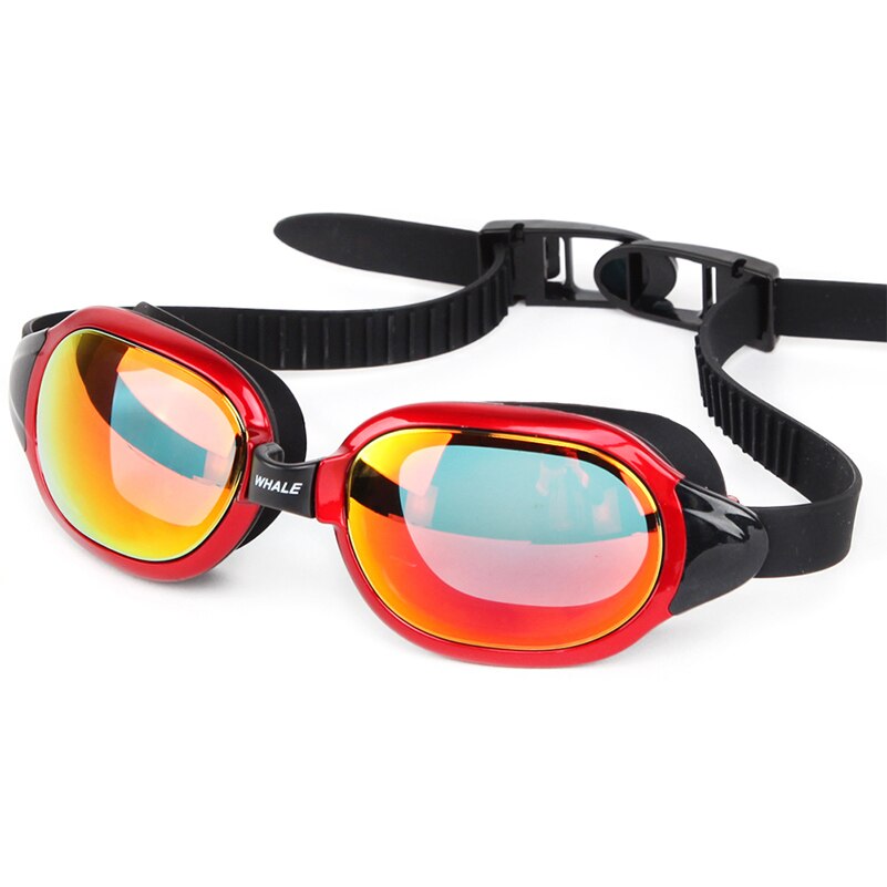 Whale Waterproof Silicone Swimming Glasses Anti-Fog UV плавательные очки Swimming Goggles Eyewear: red