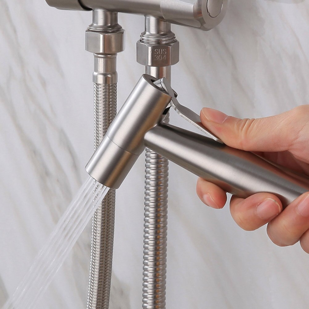 Handheld Bidet Sproeier Roestvrij Staal Schoonmaken Rinser Douchekop Hand Sproeier Douchekop Zelfreinigende