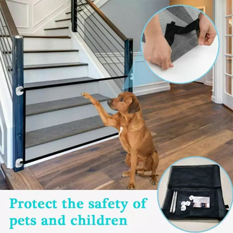 Pet dog and cat door stop portable folding isolation net dog fence indoor and outdoor safety protection pet safety fence pet sup